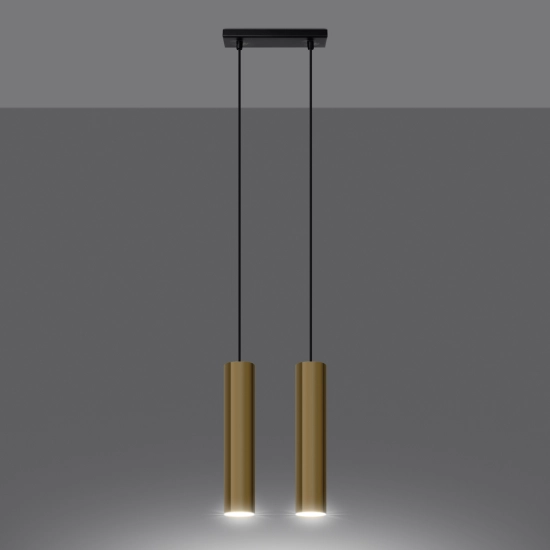 Lampa Wisząca LAGOS 2 złoty połysk SL.1241 SOLLUX LIGHTING