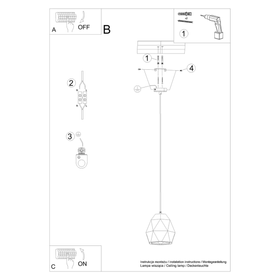 Lampa wisząca ceramiczna MINT SL.1251 SOLLUX LIGHTING
