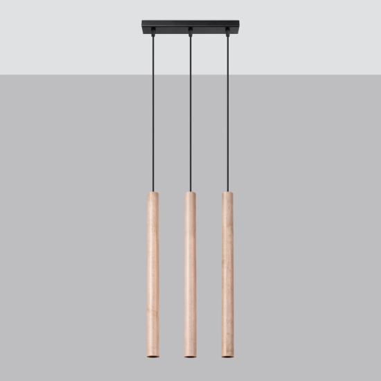 Lampa wisząca PASTELO 3L drewno SL.1267 SOLLUX LIGHTING