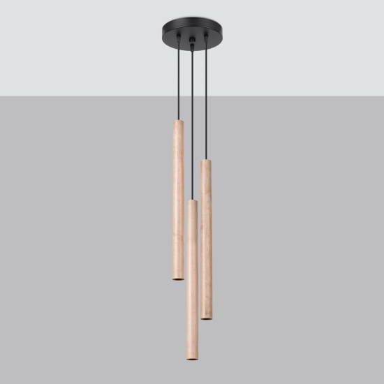 Lampa wisząca PASTELO 3P drewno SL.1268 SOLLUX LIGHTING