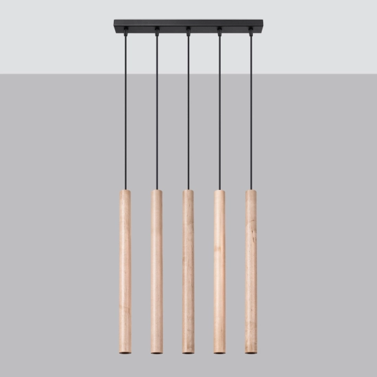 Lampa wisząca PASTELO 5L drewno SL.1269 SOLLUX LIGHTING