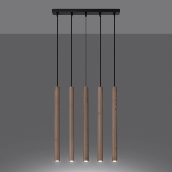 Lampa wisząca PASTELO 5L drewno SL.1269 SOLLUX LIGHTING