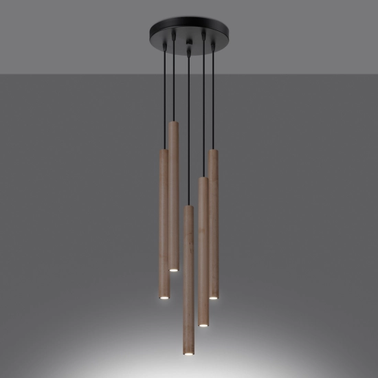 Lampa wisząca PASTELO 5P drewno SL.1270 SOLLUX LIGHTING