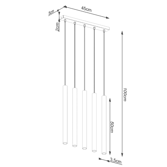 Lampa wisząca PASTELO 5L beton SL.1274 SOLLUX LIGHTING