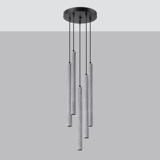Lampa wisząca PASTELO 5P beton SL.1275 SOLLUX LIGHTING