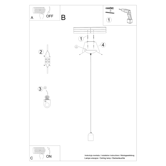 Lampa wisząca NESO 1 SL.1284 SOLLUX LIGHTING