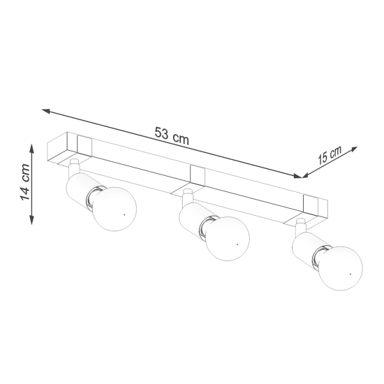 Plafon ZUCA 3 czarny SL.1297 SOLLUX LIGHTING