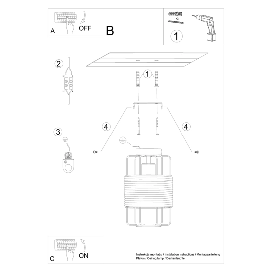 Plafon GIZUR SL.1299 SOLLUX LIGHTING