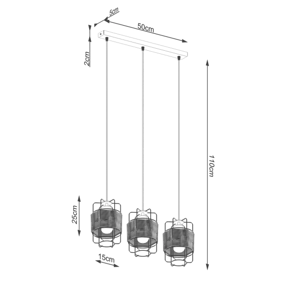 Lampa wisząca GIZUR 3L SL.1301 SOLLUX LIGHTING