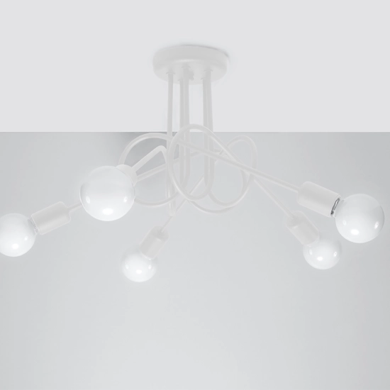 Żyrandol LOOP 5 biały SL.1432 SOLLUX LIGHTING