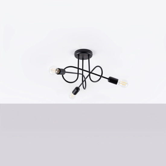 Żyrandol LOOP 3 czarny SL.1434 SOLLUX LIGHTING