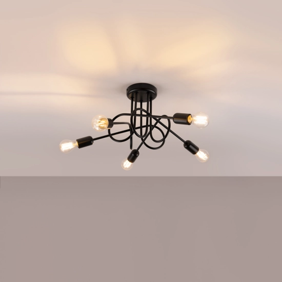 Żyrandol LOOP 5 czarny SL.1435 SOLLUX LIGHTING