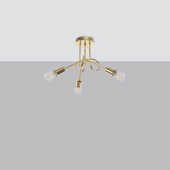 Żyrandol LOOP 3 złoty połysk SL.1437 SOLLUX LIGHTING