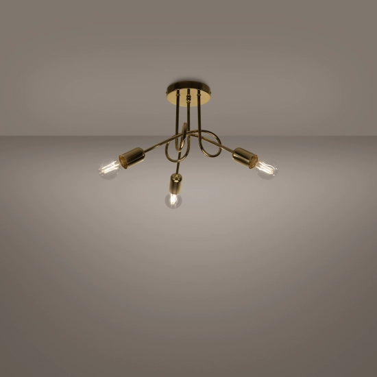 Żyrandol LOOP 3 złoty połysk SL.1437 SOLLUX LIGHTING