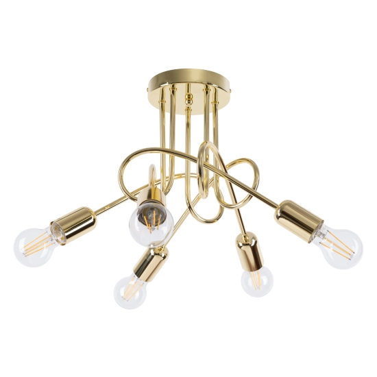 Żyrandol LOOP 5 złoty połysk SL.1438 SOLLUX LIGHTING