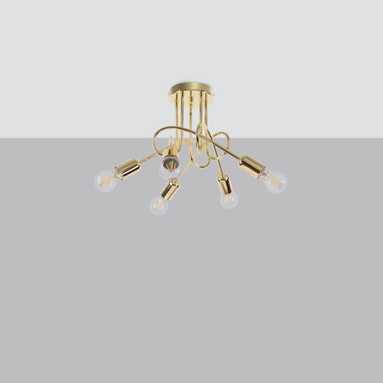 Żyrandol LOOP 5 złoty połysk SL.1438 SOLLUX LIGHTING