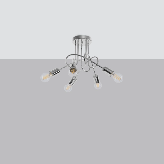 Żyrandol LOOP 5 chrom SL.1441 SOLLUX LIGHTING
