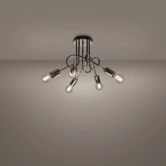 Żyrandol LOOP 5 chrom SL.1441 SOLLUX LIGHTING
