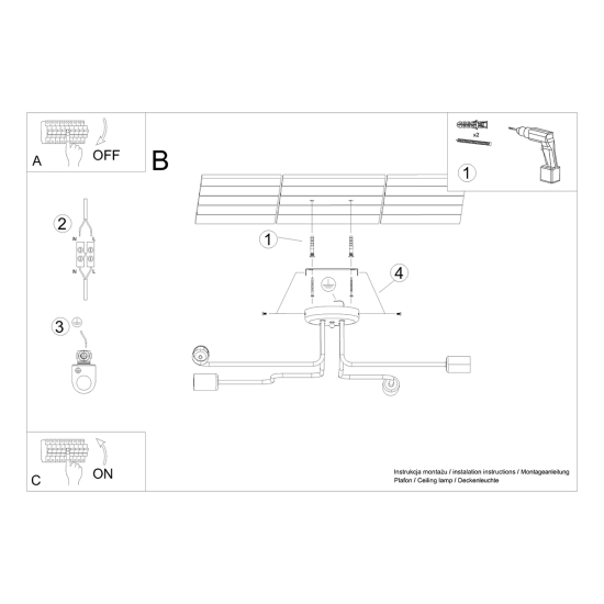Żyrandol VECTOR 4 biały SL.1442 SOLLUX LIGHTING
