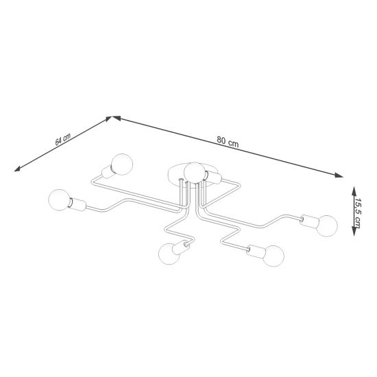 Żyrandol VECTOR 6 biały SL.1443 SOLLUX LIGHTING