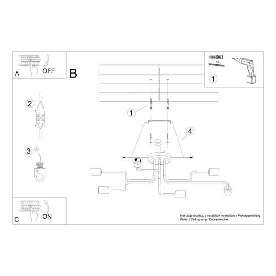 Żyrandol VECTOR 6 biały SL.1443 SOLLUX LIGHTING