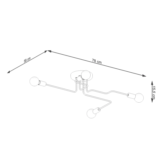 Żyrandol VECTOR 4 czarny SL.1446 SOLLUX LIGHTING