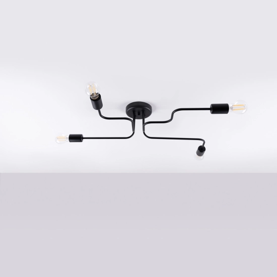 Żyrandol VECTOR 4 czarny SL.1446 SOLLUX LIGHTING
