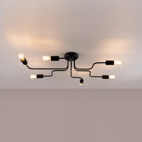 Żyrandol VECTOR 6 czarny SL.1447 SOLLUX LIGHTING