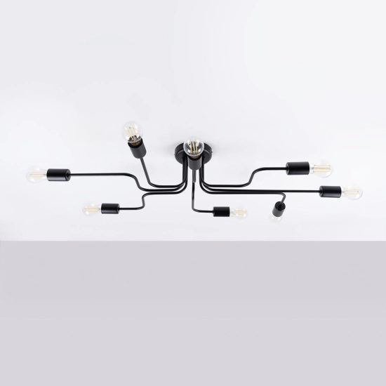 Żyrandol VECTOR 8 czarny SL.1448 SOLLUX LIGHTING