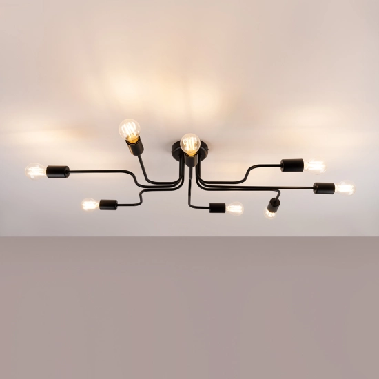 Żyrandol VECTOR 8 czarny SL.1448 SOLLUX LIGHTING