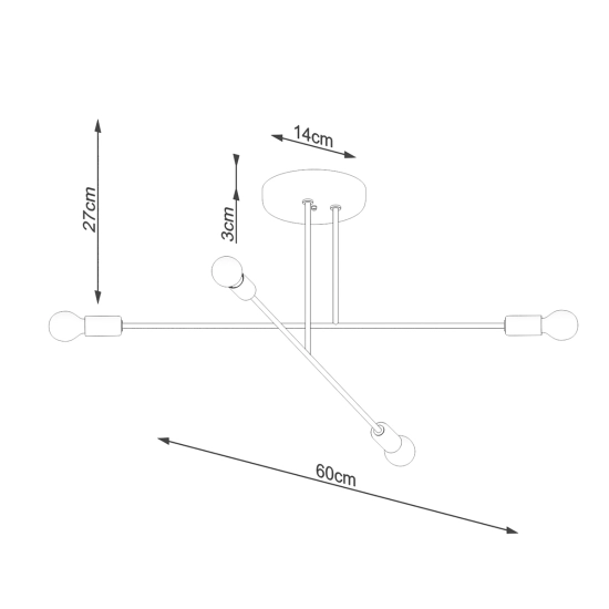 Żyrandol NORAH 4 czarny SL.1451 SOLLUX LIGHTING