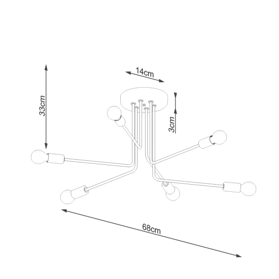 Żyrandol NORAH 6 czarny SL.1452 SOLLUX LIGHTING