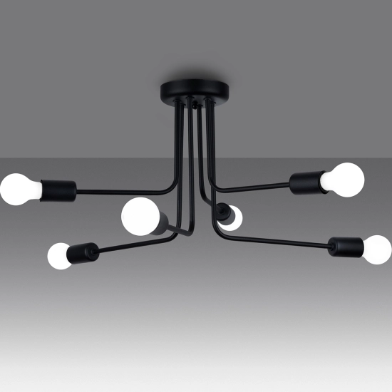 Żyrandol NORAH 6 czarny SL.1452 SOLLUX LIGHTING