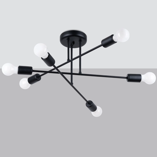 Żyrandol NORAH 6R czarny SL.1453 SOLLUX LIGHTING