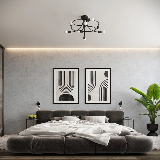 Żyrandol LEVAR 4 czarny SL.1455 SOLLUX LIGHTING