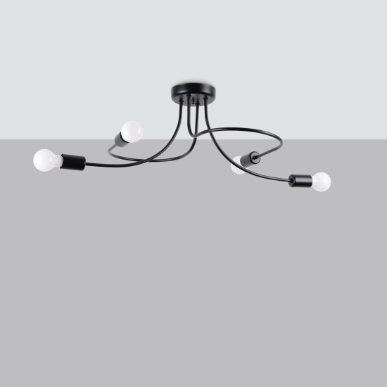 Żyrandol LEVAR 4 czarny SL.1455 SOLLUX LIGHTING