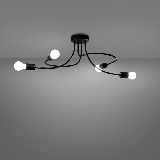 Żyrandol LEVAR 4 czarny SL.1455 SOLLUX LIGHTING