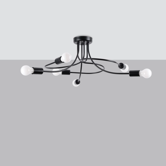 Żyrandol LEVAR 6 czarny SL.1456 SOLLUX LIGHTING