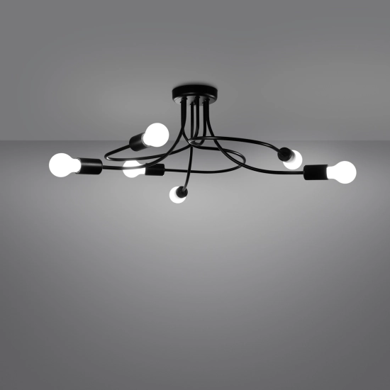 Żyrandol LEVAR 6 czarny SL.1456 SOLLUX LIGHTING