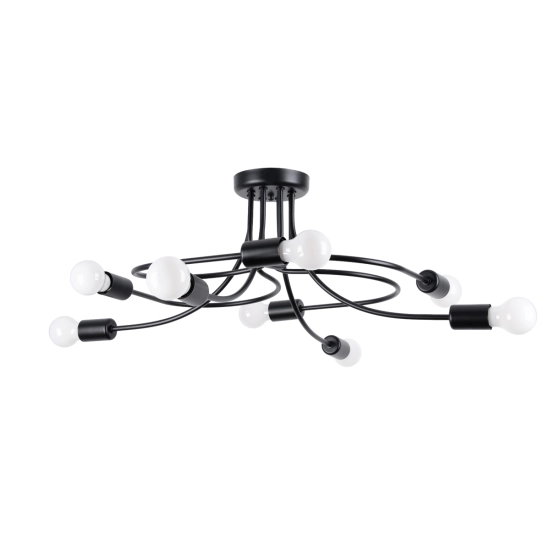 Żyrandol LEVAR 8 czarny SL.1457 SOLLUX LIGHTING
