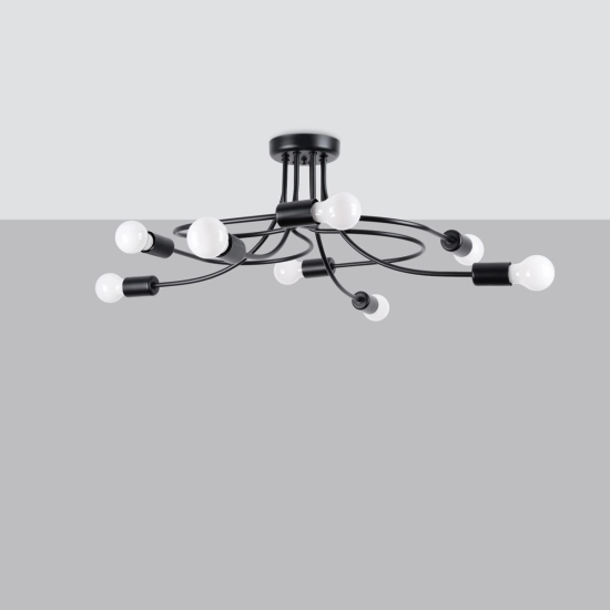 Żyrandol LEVAR 8 czarny SL.1457 SOLLUX LIGHTING