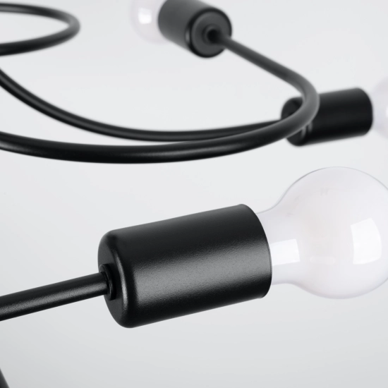 Żyrandol LEVAR 8 czarny SL.1457 SOLLUX LIGHTING