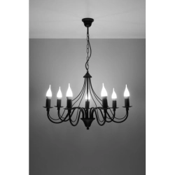 Lampa Wisząca MINERWA 7 Czarny SL.0219 SOLLUX LIGHTING