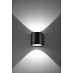 Okrągła lampa ścienna kinkiet Orbis Czarny walec SL.0048 SOLLUX LIGHTING