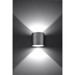 Okrągła lampa ścienna kinkiet Orbis Szary walec SL.0049 SOLLUX LIGHTING