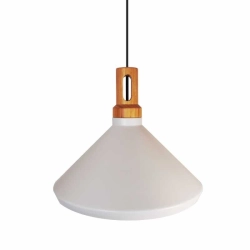 Lampa wisząca NORDIC WOODY biało-drewniana 35 cm ST-5097B Step into design - zdjęcie produktu