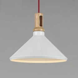 Lampa wisząca NORDIC WOODY biało-drewniana 35 cm ST-5097B Step into design - zdjęcie produktu