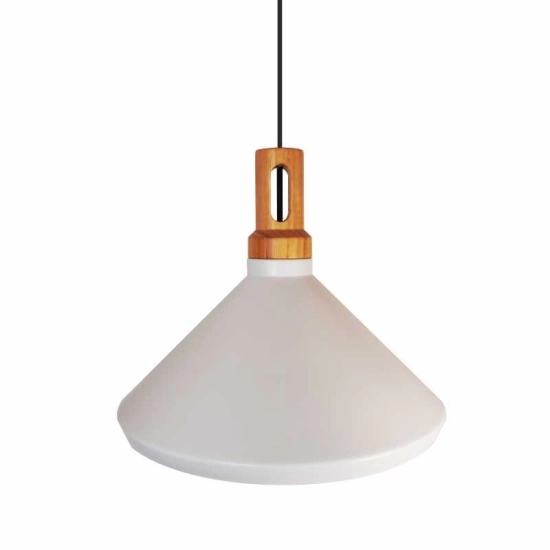 Lampa wisząca NORDIC WOODY biało-drewniana 35 cm ST-5097B Step into design - zdjęcie produktu