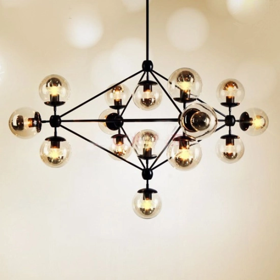 Lampa wisząca ASTRIFERO-15 bursztynowo czarna 110 cm ST-9047-15 Step into design