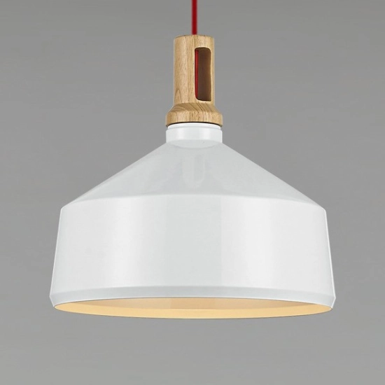 Lampa wisząca NORDIC WOODY biało drewniana 35 cm ST-5097A Step into design